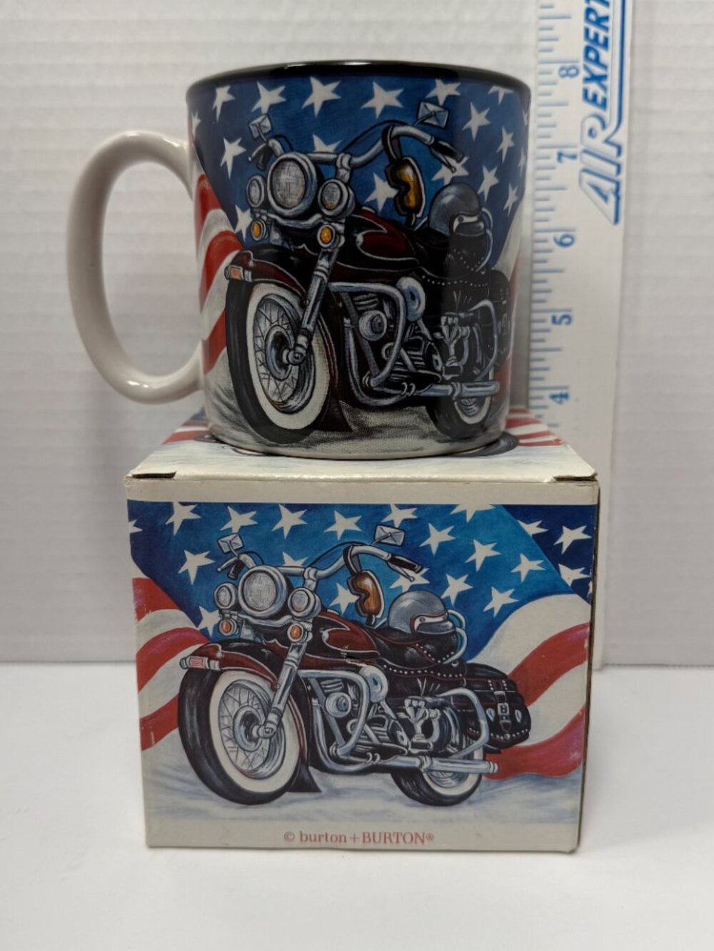 burton + BURTON ~ Vintage Motorcycle Coffee Mug New with Box 2005